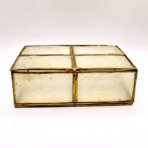 Vintage mother of shell box, brass box, jewelry box