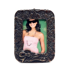 Vintage Brass Ribbon Photo Frame, vintage picture frame 3x2&quot;, portrait frame