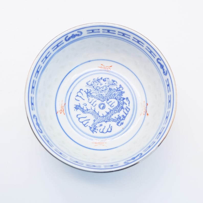 Antique SET Oriental Porcelain Soup Bowl Plate Spoon Etsy