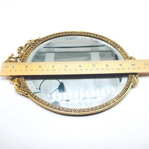 Vintage Brass Wall Mirror, Wall Mirror, Bedroom Mirror, Metal Mirror, Metal Wall Mirror, Oval Mirror, Entrance Mirror image 7