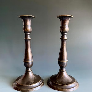 2 Vintage Brass Candleholder, taper candleholder, Brass Chamber-stick, Candlestick, french brass candleholder, table candelabra