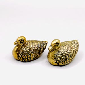 Vintage Small and cute Solid Brass Pair of Ducks