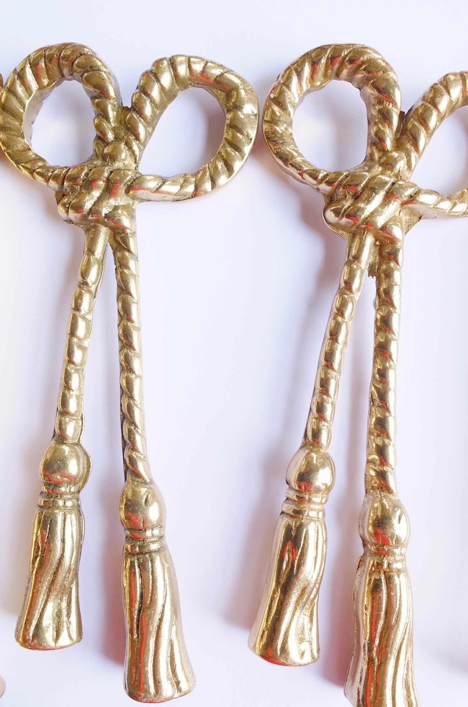 Vintage Brass Curtain Holders Tie Backs Gold Metal Ornate Etsy