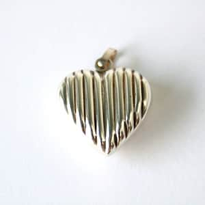 80s Sterling Silver Heart Pendant