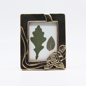 Vintage Brass Photo Frame, metal floral frame 4x4&quot;