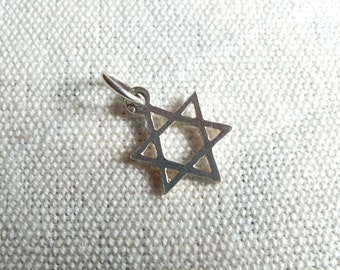 Vintage Sterling Silver Charm David Star, Jewish Silver Pendant, Jewish Charm, David Star Pendant