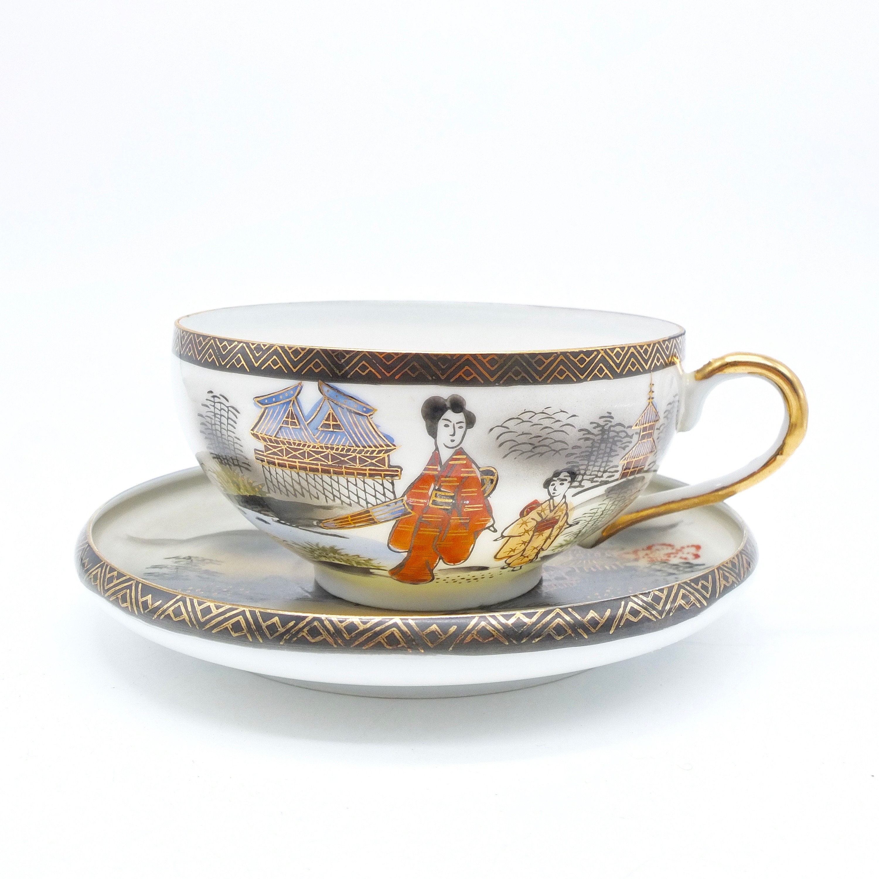 Antique Hand Painted Japanese Porcelain Tea Cup - Etsy