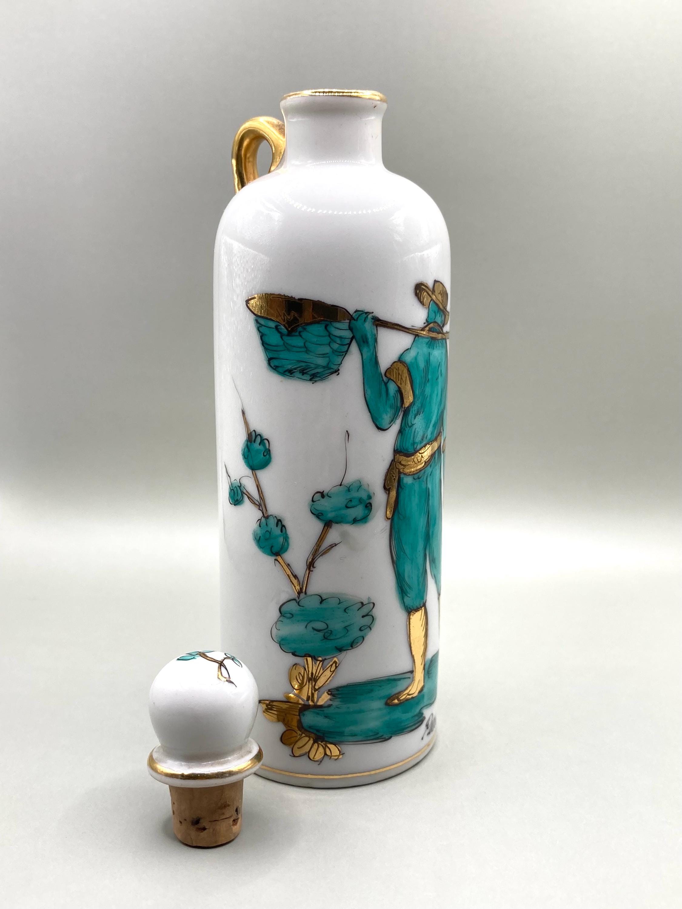 ヴィンテージ手描き磁器ボトル、小型装飾花瓶 - Etsy 日本