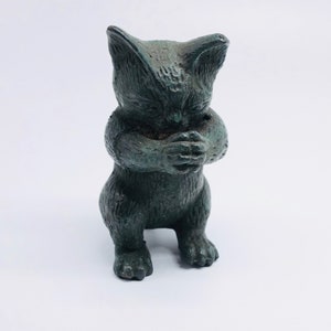 Vintage Iron Cat Sculpture, Cat Lovers, Cat Figurine