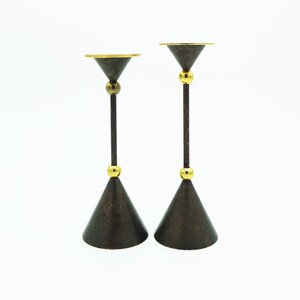 Vintage pair of Brass Candleholder, taper candle holder, Brass chamberstick,  Long Candlestick /// candle holder