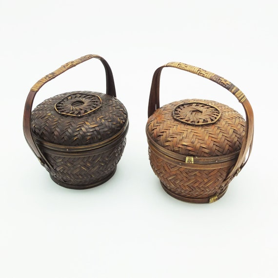 Vintage Asian Basket - Etsy Vintage Asian Basket - Etsy