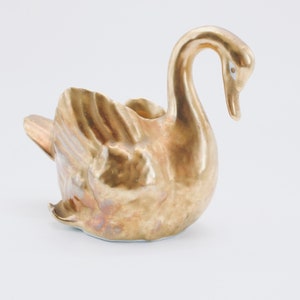 Vintage Porcelain Swan, Gold Swan,  Vista Alegre Porcelain