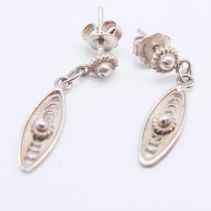 Vintage Sterling Silber filigrane Ohrringe, Portugiese Vintage
