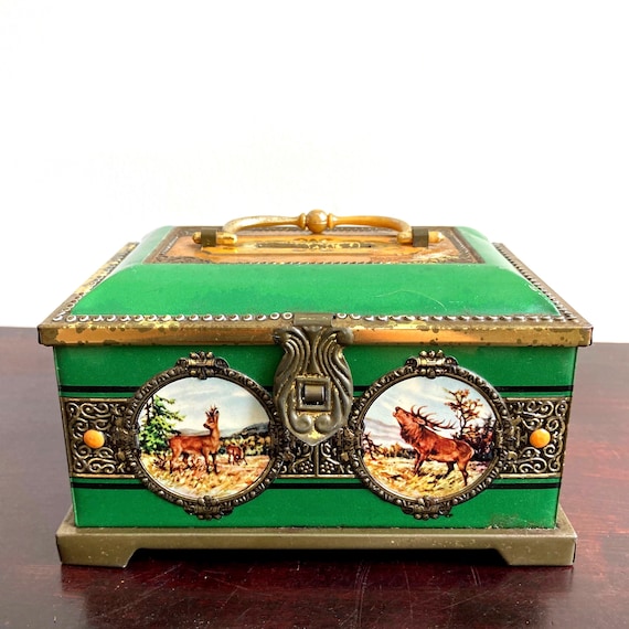 Vintage Spardose aus Blech, englische Spardose aus Blech, Sparschwein
