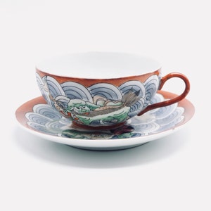 Vintage Chinese Tea cup Set, Chinese Porcelain, Bone China Tea cup and saucer