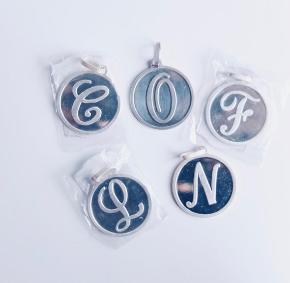 Initial pendant, Sterling Silver Pendant Letter  … - image 1