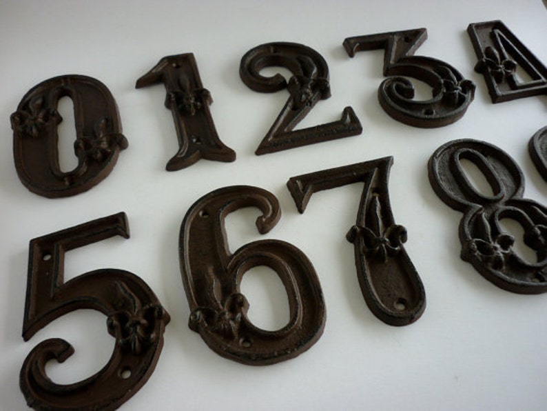 Iron Cast Numbers /// Vintage Door Numbers Etsy