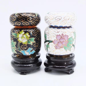 Pair of Vintage Cloisonné Vases Miniatures, cloisonné miniature