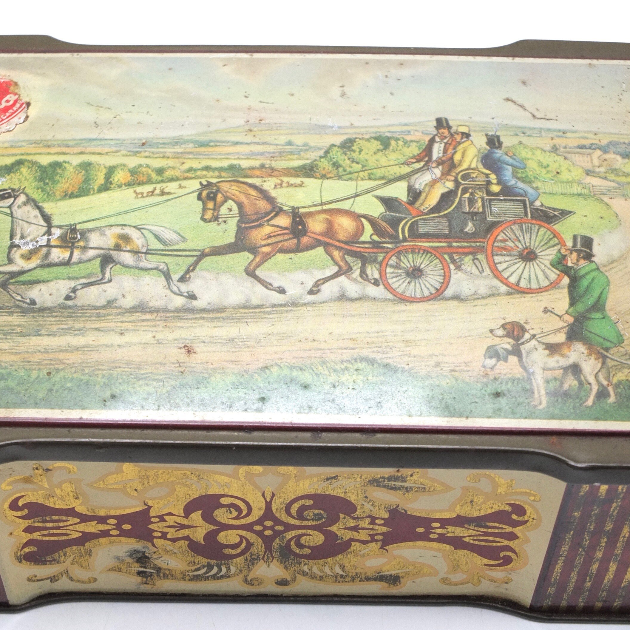 Vintage Tin Box, Vintage Drops Box, Wafers Box, Biscuit Tin