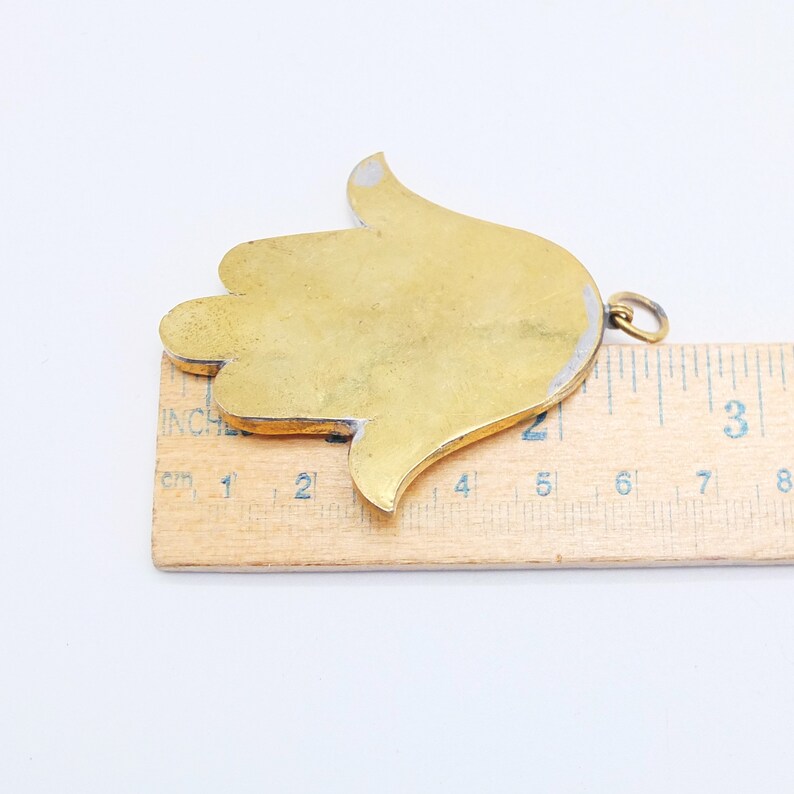 Antique Bone and Brass Hand of Fatima Pendant Amulet Hand of Fatima Hamsa Pendant