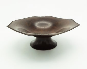 Vintage French Pedestal Bowl, Flower arrangement bowl, Vintage Pedestal Plate