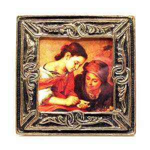 Vintage quadratischer Messingrahmen, Metallrahmen 3x7,5 cm