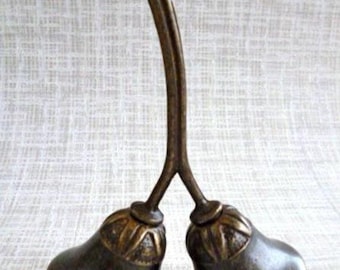 Vintage Brass Table Dinner Bell, Metal Room Bell, Strawberry Bell