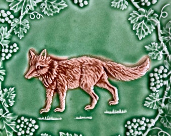 Portuguese Vintage Ceramics Plate, Bordallo Pinheiro Plate, Fox Plate