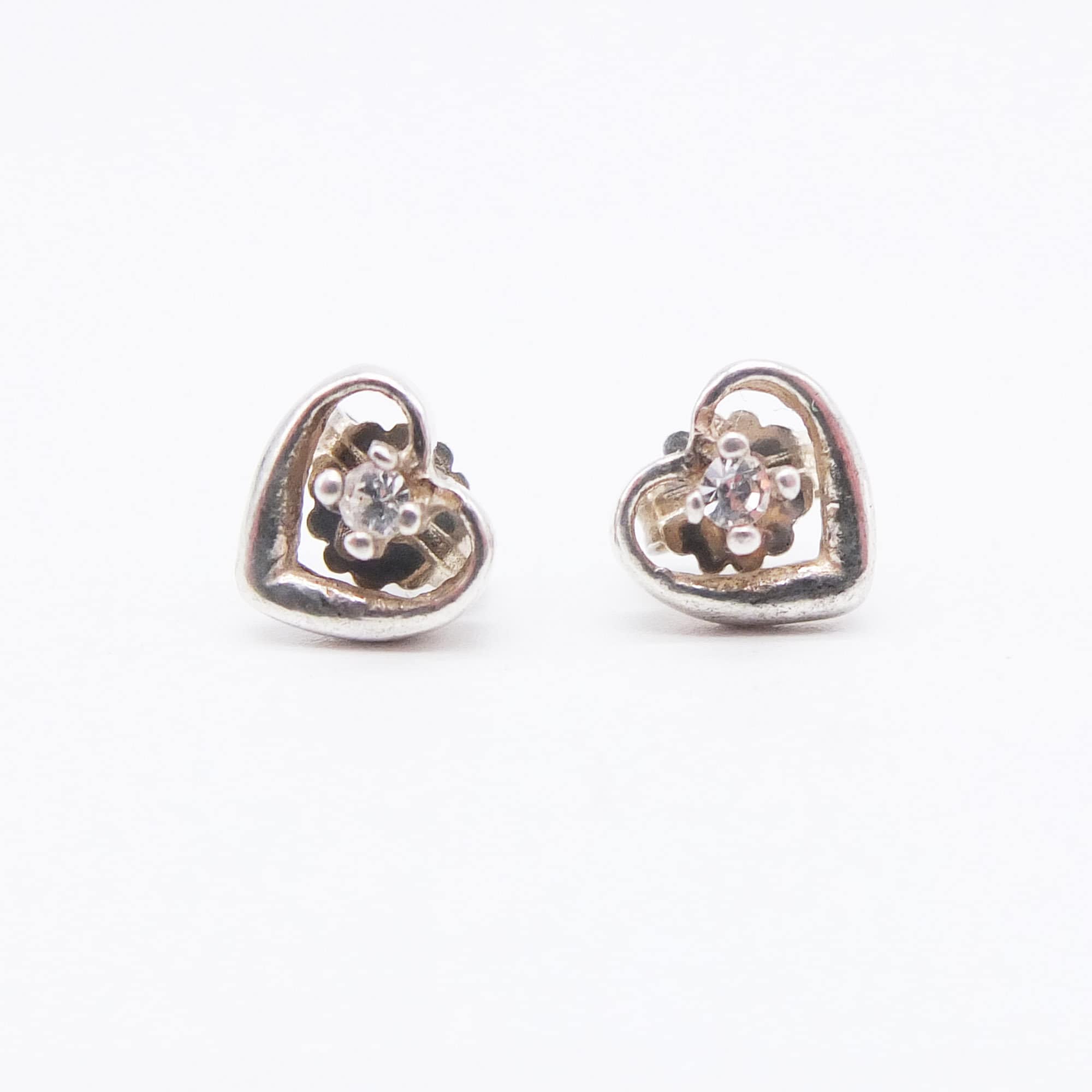 [STONE HENgE] 925 Silver☆Luv-it Heart One touch Earrings Heart Hoop Earrings 925 Sterling Silver / Open Heart