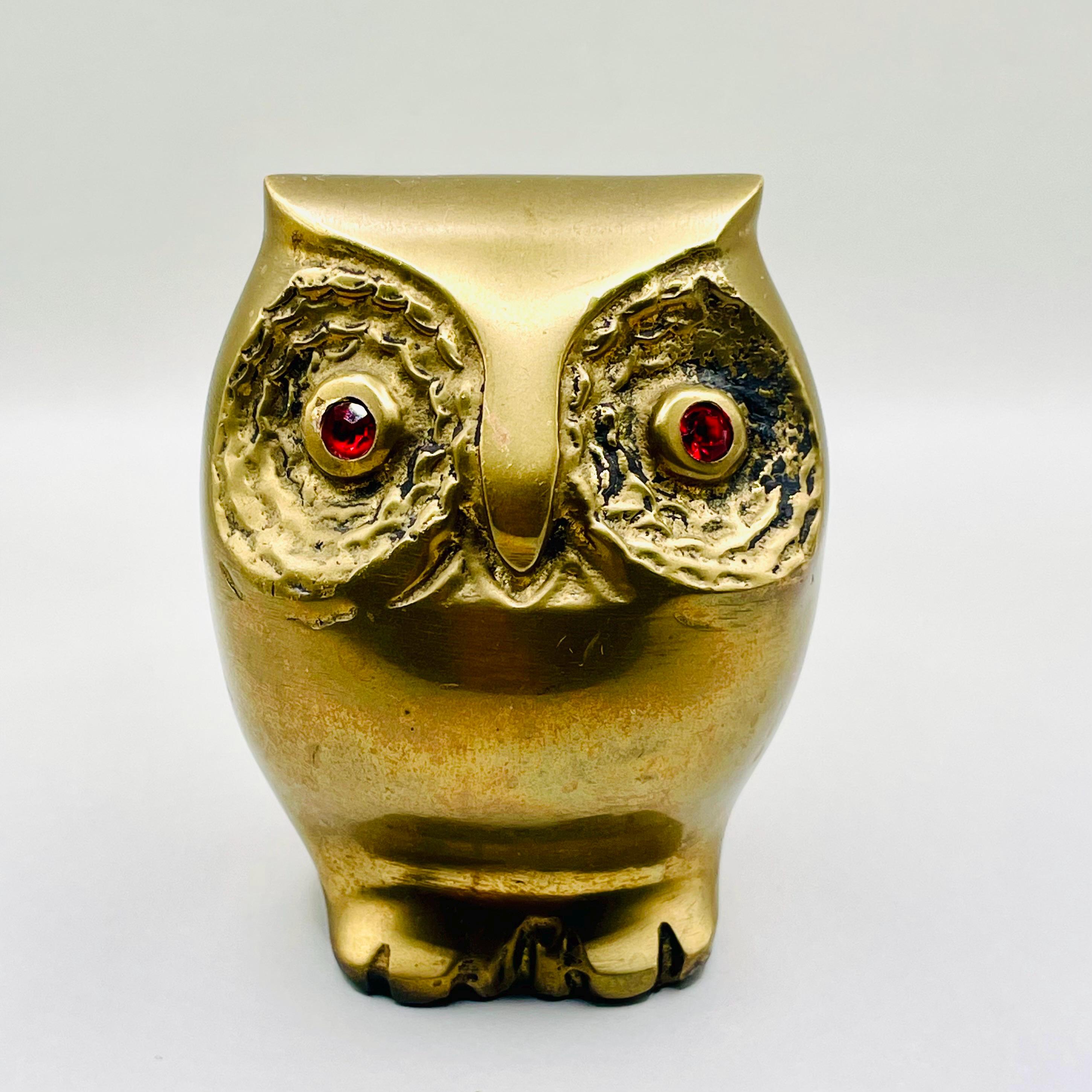 Vintage brass owl, owl figurine