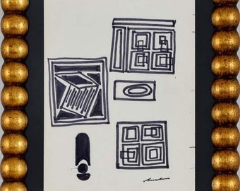 Original Abstract Composition from Portuguese Artist ARTUR BUAL (1926-1999)