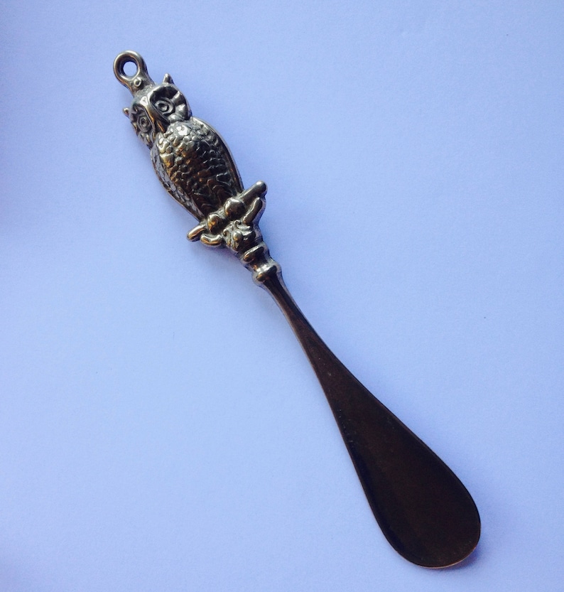 Owl Brass Shoehorn Shoe Spoon Etsy