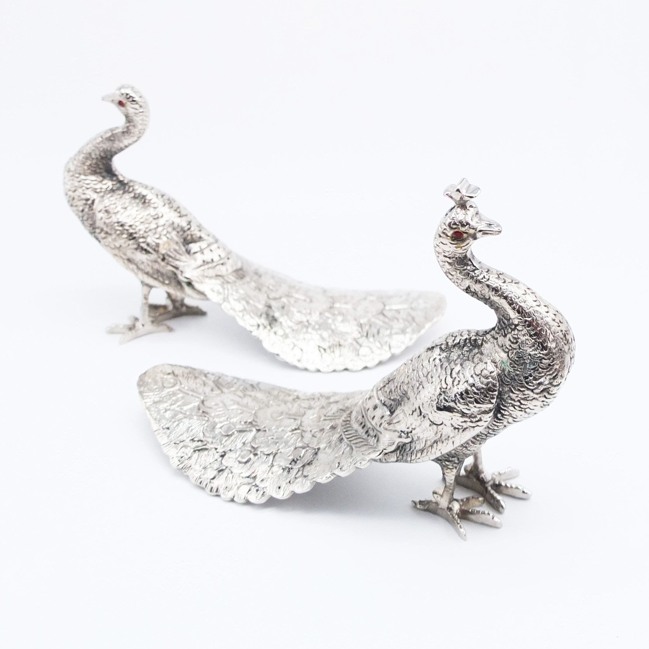 Silver peacock figurines - Etsy 日本