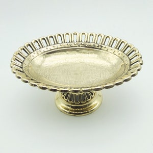LAST ONE  Vintage Brass Pedestal Bowl, Pedestal Cookies Bowl, Pedestal Plate