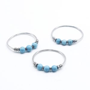 Vintage sterling Silver Ring with turquoise stones, Stone Ring, Turquoise Ring,  vintage sterling silver ring