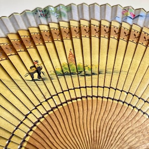 Antique Hand painted Spanish Hand Fan, antique hand fan, Flamenco Lovers