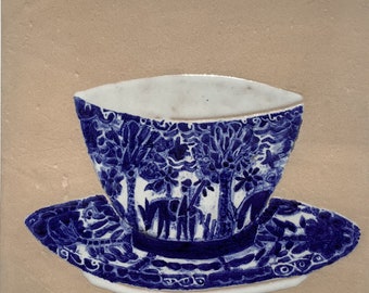 Blue and white Cup and saucer