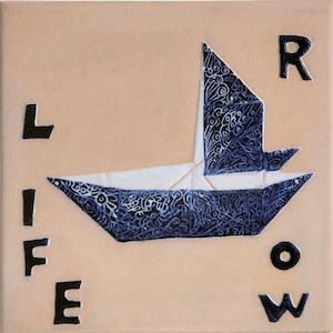 Ręcznie malowane portugalskie płytki | Kobaltowy błękit [ROW LIFE] | Sztuka azulejos z XVII wieku | 14 x 14 cm