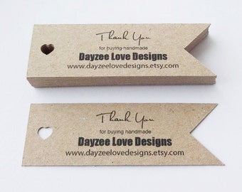 Custom Mini Business Cards: Recycled Kraft Flag Tags