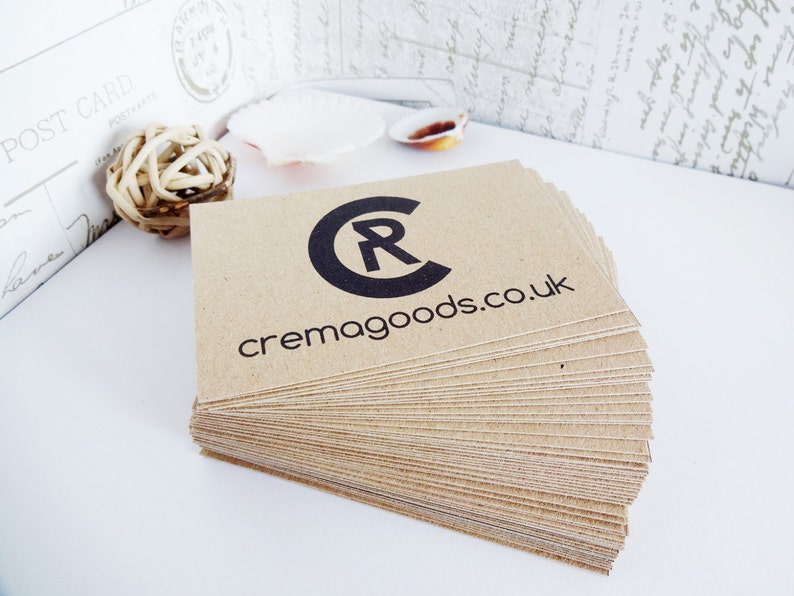 Kraft Business Cards 50 Recycled Card Custom Calling Cards Etsy