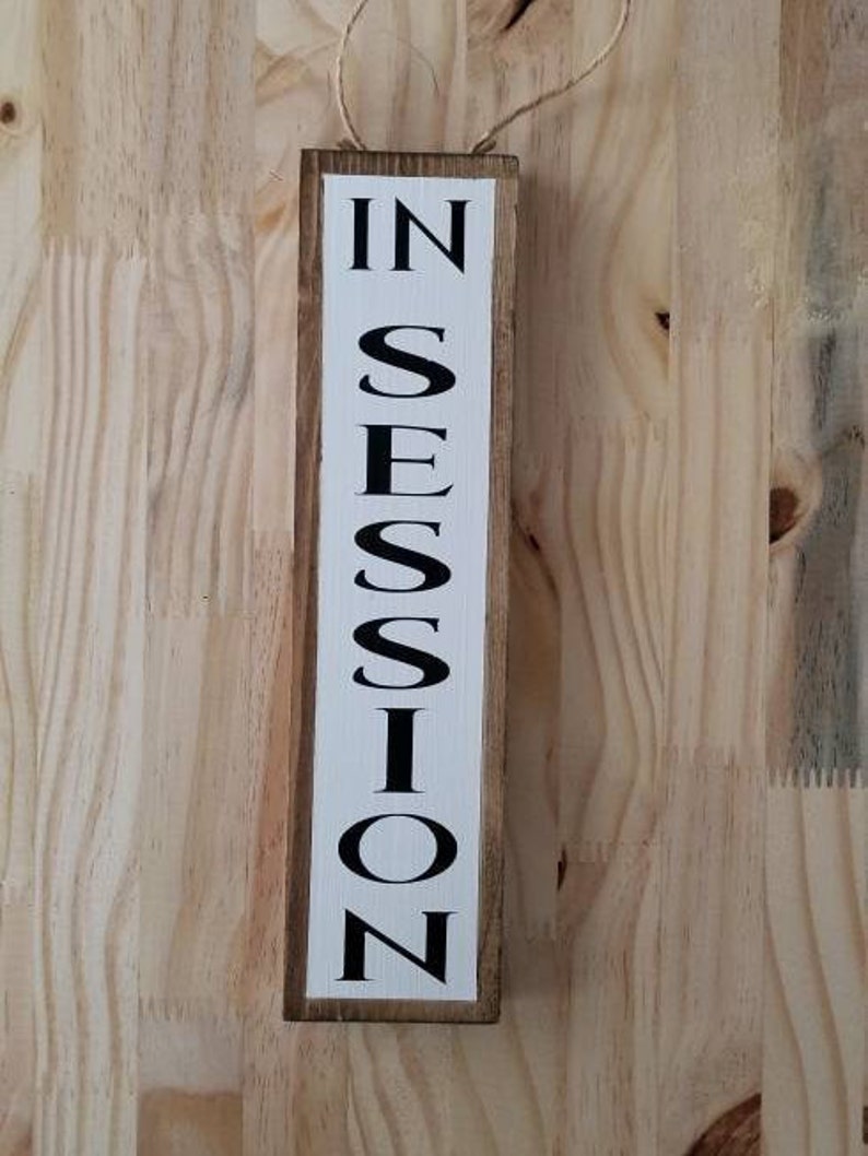Quiet Please in Session Wood Interior Door Knob Hanger Etsy