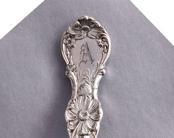 Spoon Key Ring Silverware Keychain Spoon Key Chain Vintage Spoon Floral Pattern Monogram A Silver Spoon Key Chain Initial A Letter A