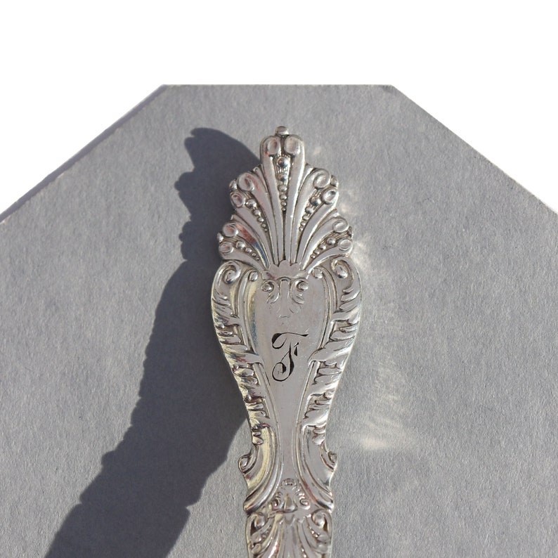 Spoon Key Chain Spoon Key Ring Vintage Silverware F Monogram Bridesmaid Gift Raphael Pattern image 6