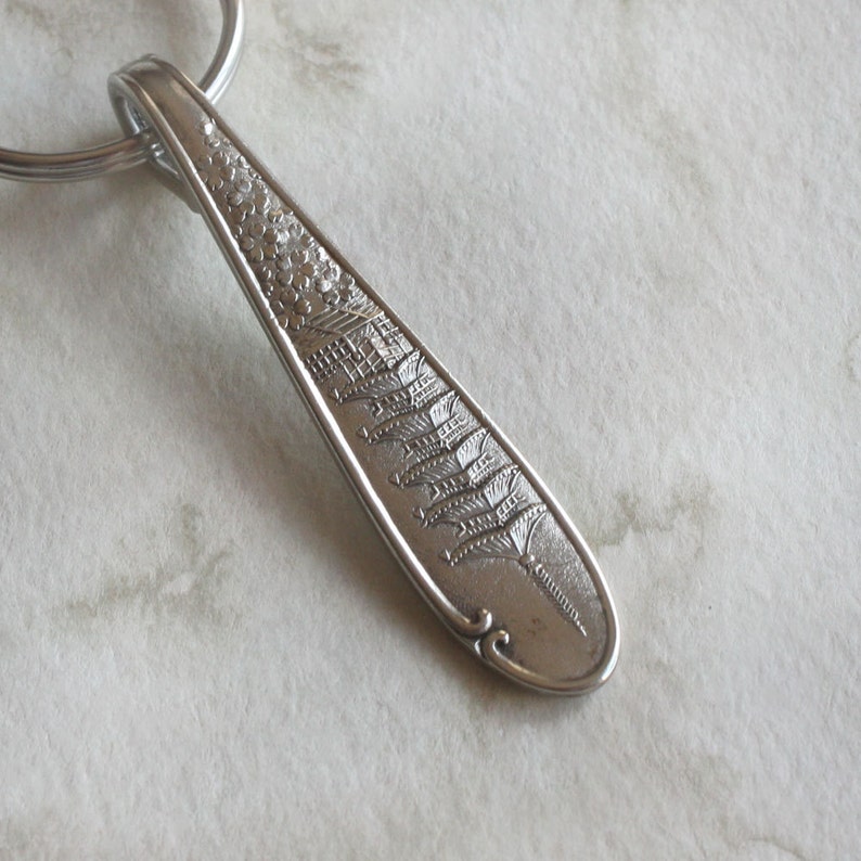 Spoon Keychain, Spoon Key Ring, Japanese Pagoda, Cherry Blossoms ...