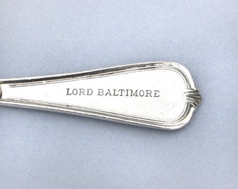 Lord Baltimore Keychain, Spoon Key Chain, Spoon Key Ring, Historic Hotel, Silver Plate Silverware