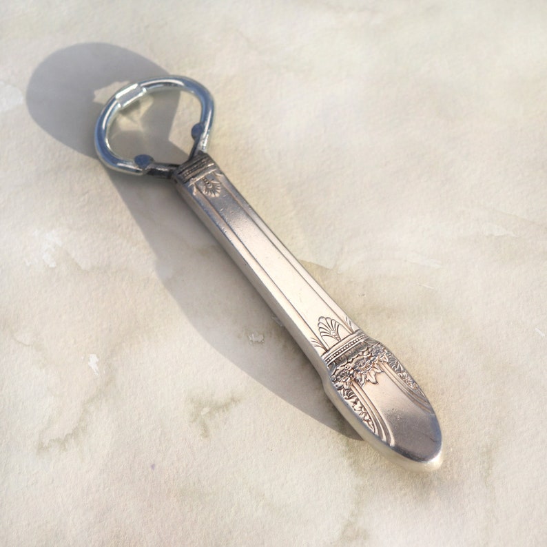 Vintage Hollow Handle Knife Bottle Opener, Silverware Bottle Opener, First Love Pattern image 1