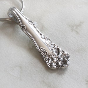 Silverware Handle Key Ring. Spoon Handle Key Ring. Silverware Key Chain. Spoon Key Chain. Berwick aka Diana Pattern Vintage Silverware image 2