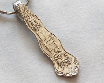 Spoon Key Chain Spoon Key Ring Judaica Jewish Star of David Michael C. Fina Co. New York