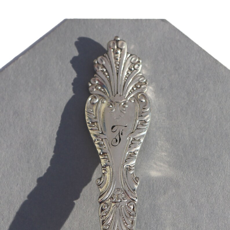 Spoon Key Chain Spoon Key Ring Vintage Silverware F Monogram Bridesmaid Gift Raphael Pattern image 4