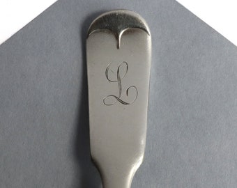 Spoon Keychain, Spoon Key Chain, Spoon Key Ring, Monogram L, Handmade, Vintage Key Ring, Vintage Spoon, Monogrammed Key Chain, Tipped